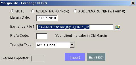 ncdex margin file